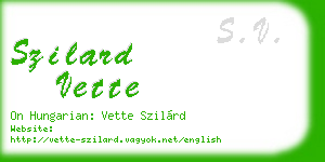 szilard vette business card